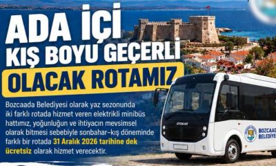 Bozcaada'da ada içi ulaşımın kış rotası belirlendi