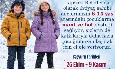 Lapseki’de çocuklara kış müjdesi