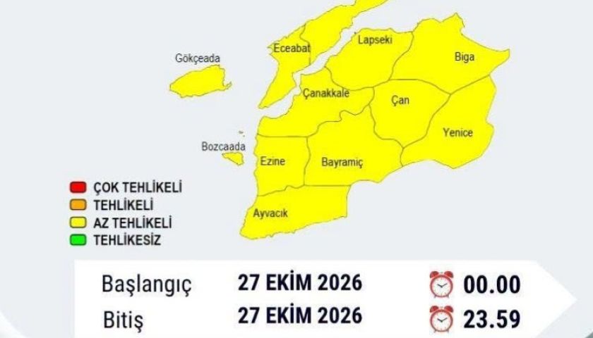 Çanakkale Valiliği'nden kuvvetli yağış uyarısı!