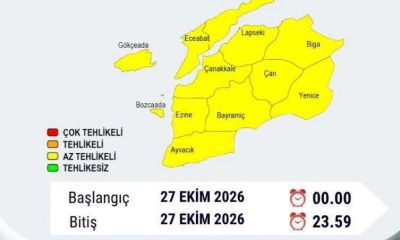 Çanakkale Valiliği'nden kuvvetli yağış uyarısı!