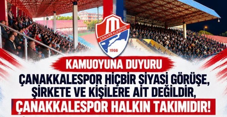 Çanakkalespor’dan dikkat çeken mesaj: “Makamlar gelip geçici, Çanakkalespor kalıcı!”