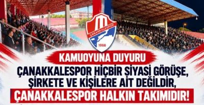 Çanakkalespor’dan dikkat çeken mesaj: “Makamlar gelip geçici, Çanakkalespor kalıcı!”