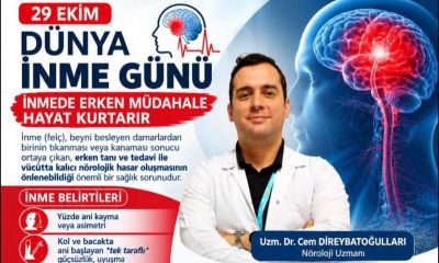 Nöroloji Uzmanı Uzm. Dr. Cem Direybatoğulları; Geçmesini beklemeyin, saniyelerle yarışın